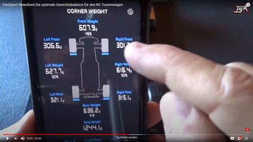 ToniSport Newsfeed Video über die optimale Gewichtsverteilung für den RC Tourenwagen