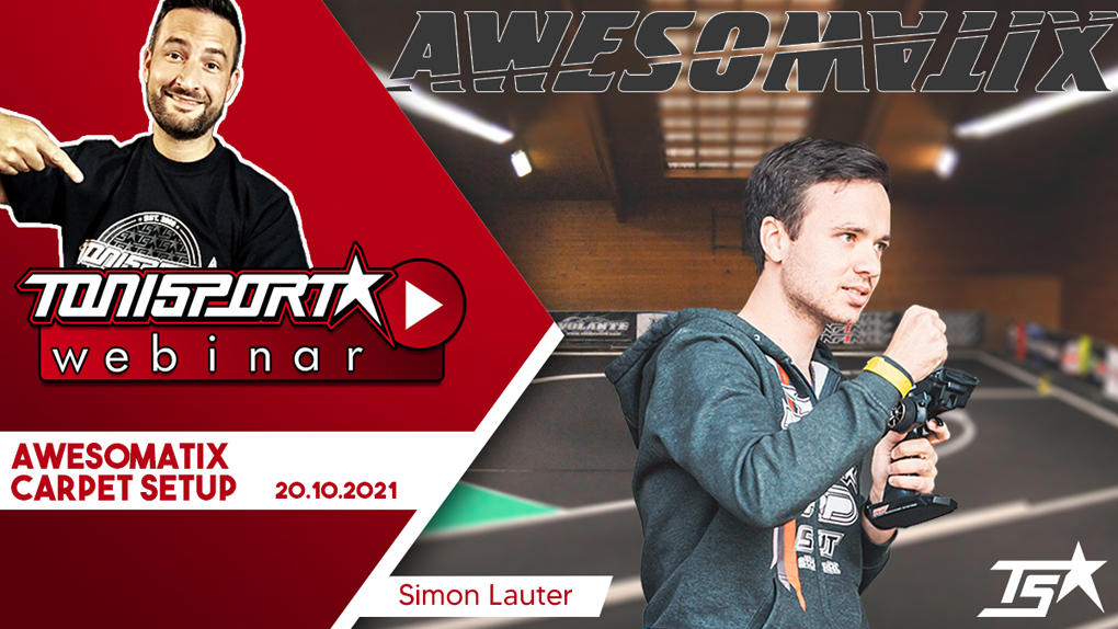 Ankündigung ToniSport Webinar Awesomatix Carpet Setup mit Simon Lauter