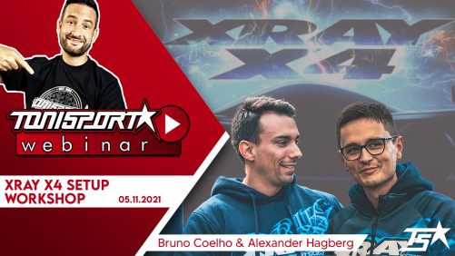 Ankündigung ToniSport Webinar XRAY X4 Setup mit Bruno Coelho & Alexander Hagberg