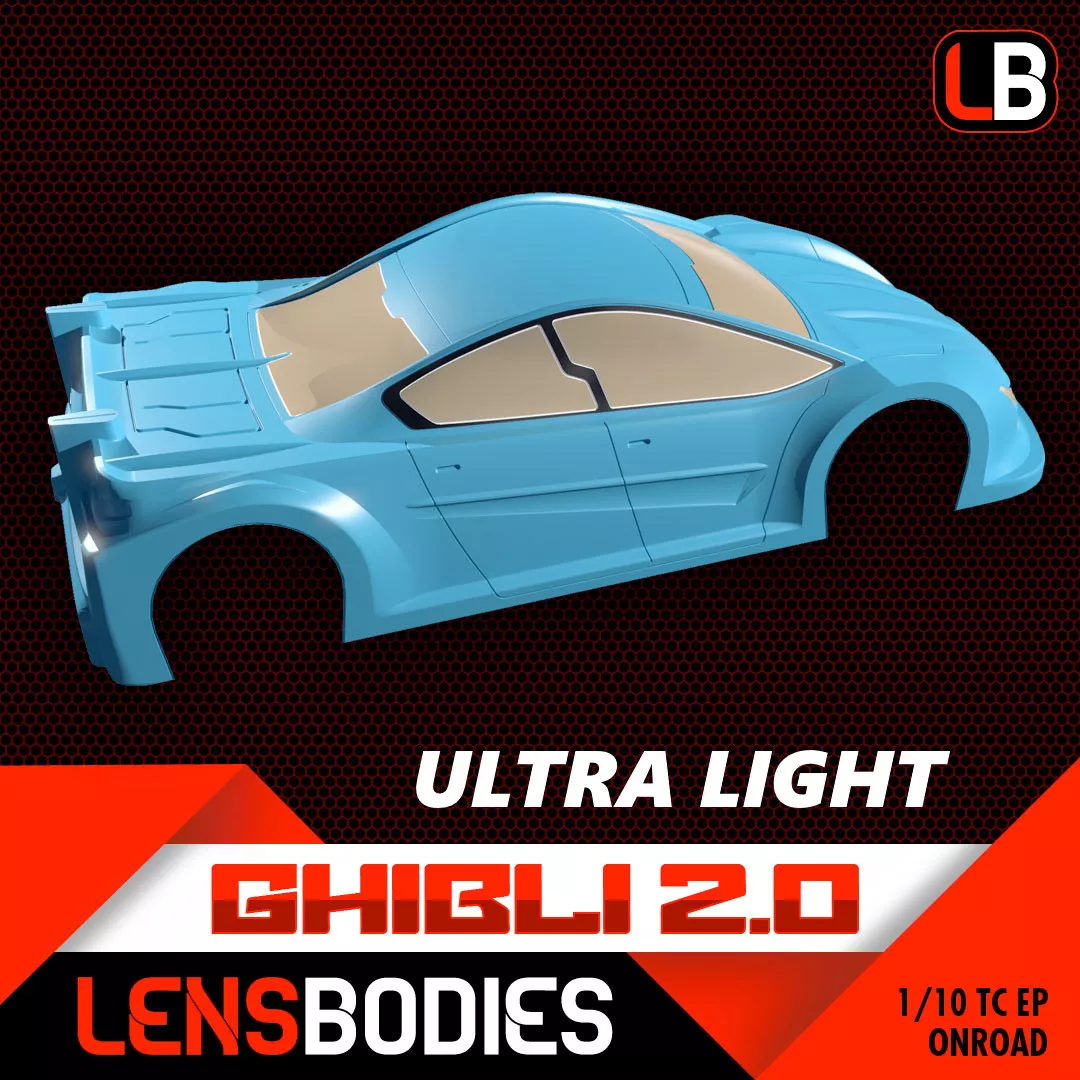Lens Bodies Ghibli 2.0 Touring Car 1:10 Clear Body - Ultra Light