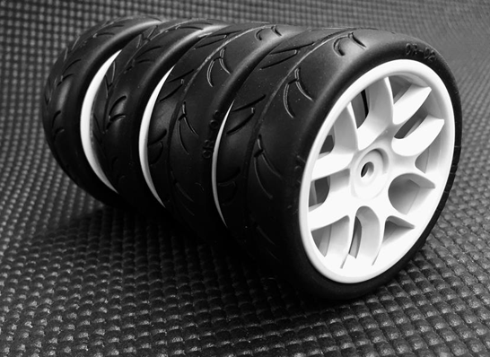 Slick Reifen Belted 24mm fertig verklebt auf 10-Speichen Felge - Weiß (4)