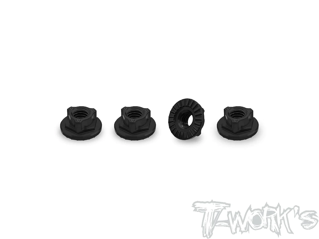 T-Work`s Aluminium Radmuttern M4 Selbstsichernd  - Schwarz (4)