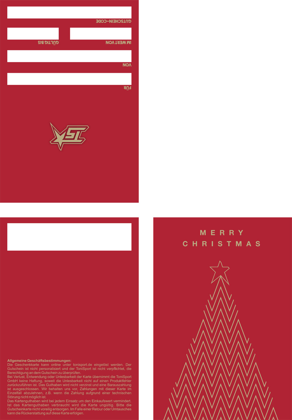 Geschenkkarte Xmas 2023 DINA6 ToniSport Print@Home