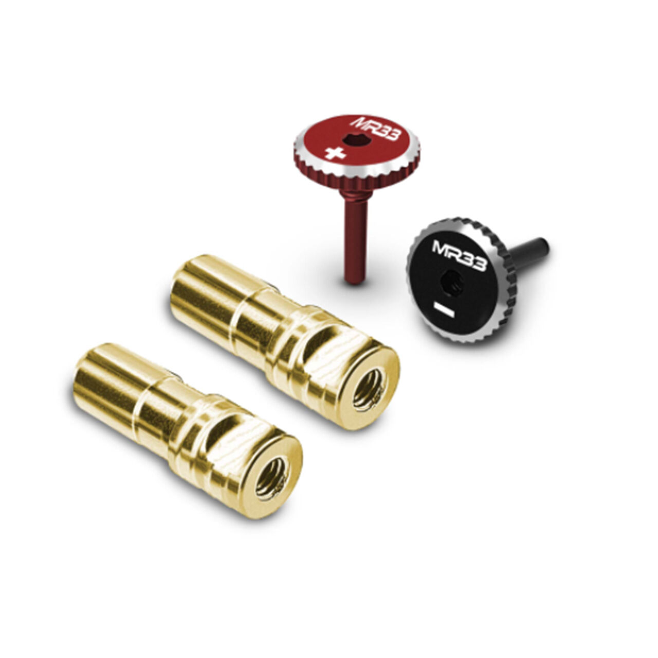 MR33 Quick Lock Goldstecker Set 5mm - Rot/Schwarz (2)