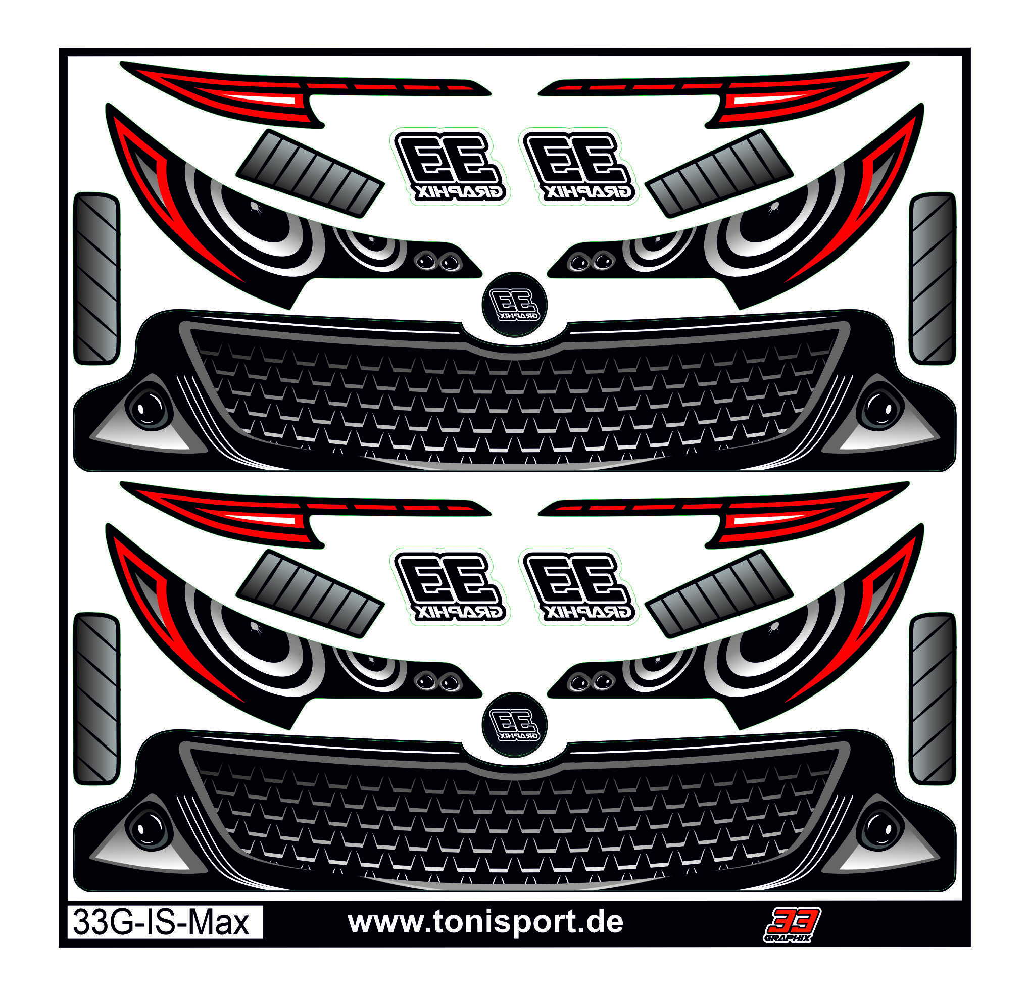 33Graphix Inside Headlight / Grill Sticker ZooRacing Gorilla MAX