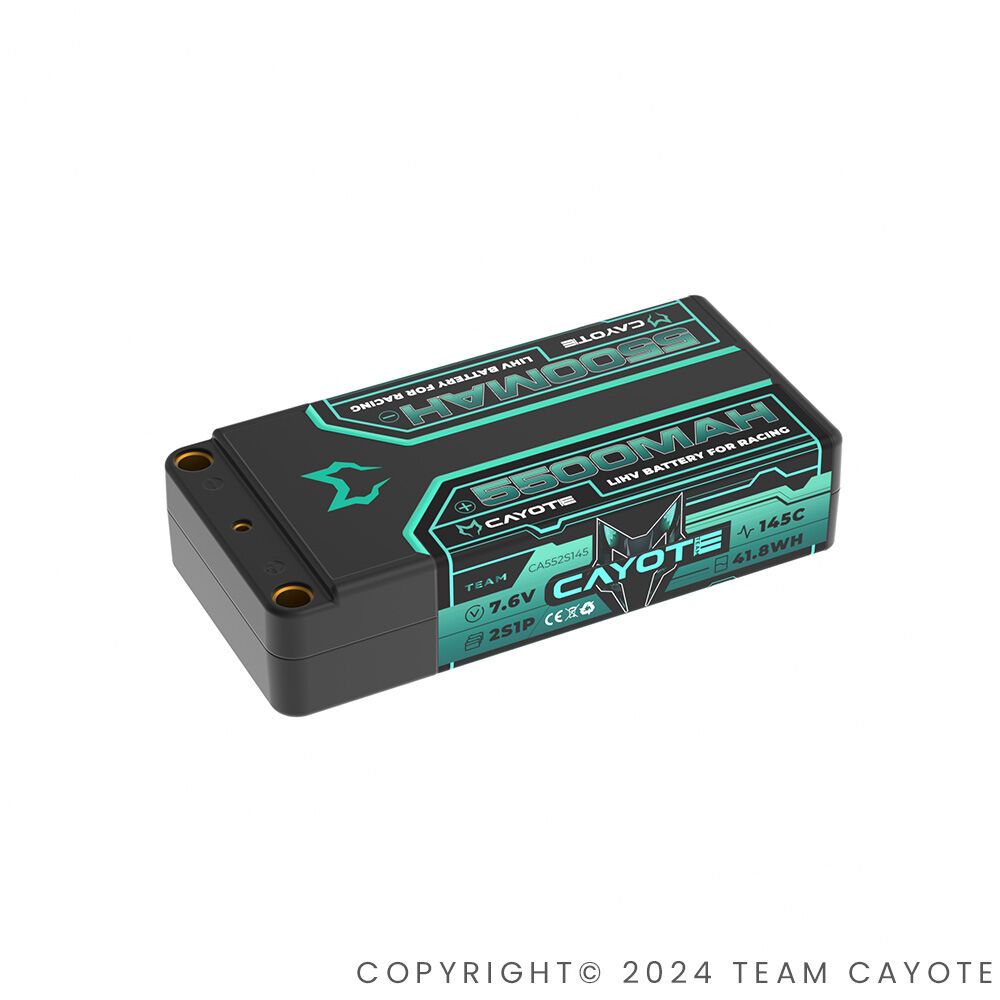 CAYOTE Racing 5500mAh 2S Shorty LiPo Battery 7,6V 145C 203g