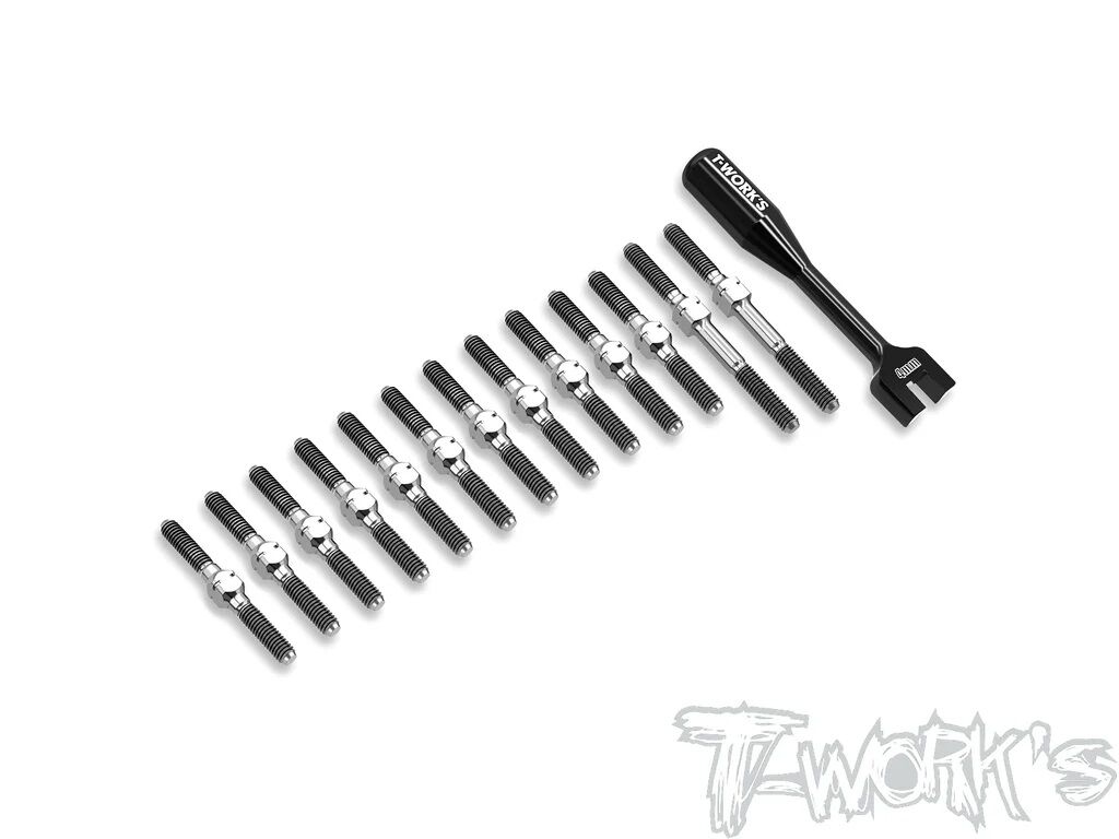 T-Work´s 64 Titan Gewinde-/Spurstangen Set für Mugen MTC-3 (13)