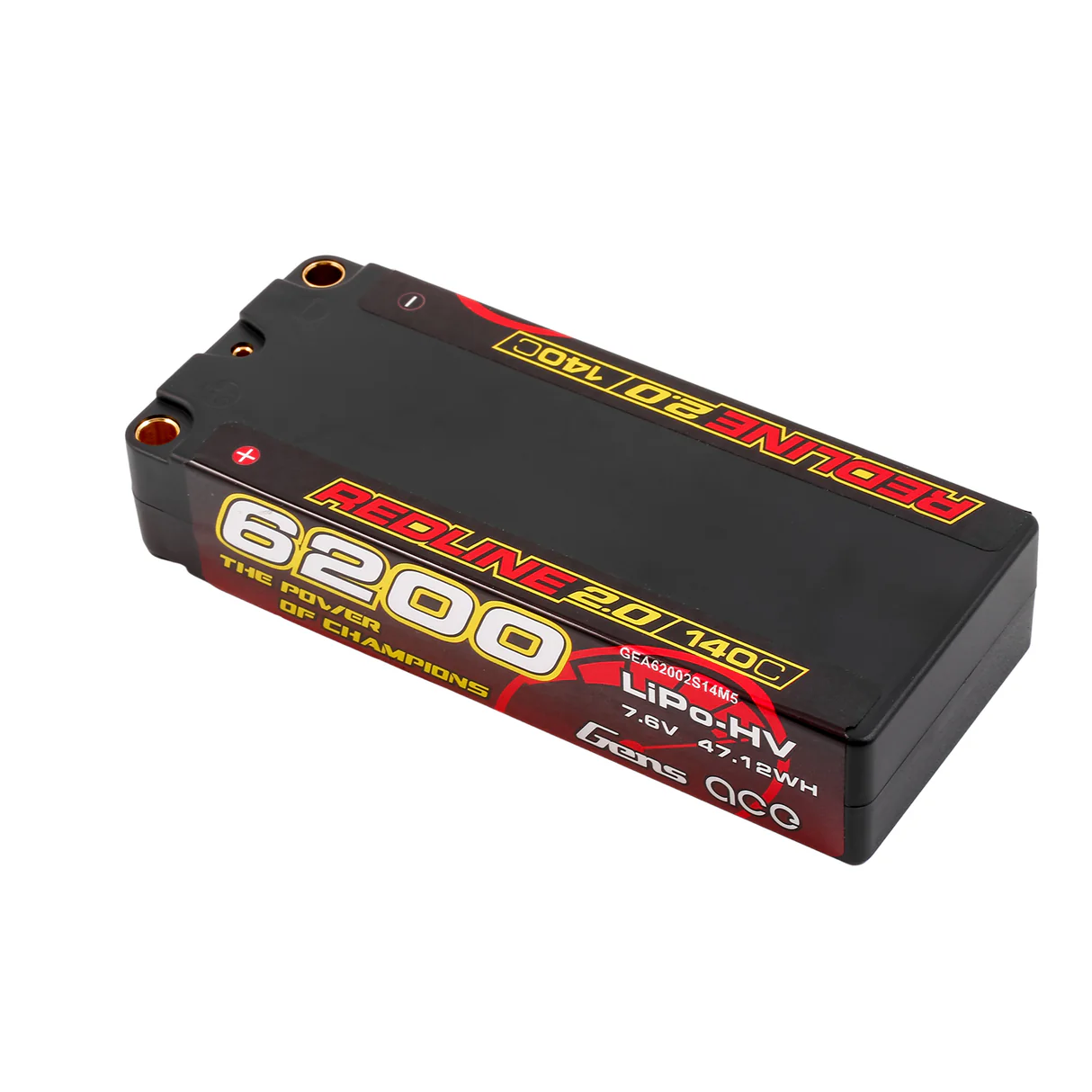 Gens ace Redline 2.0 6200mAh 7,6V 140C 2S1P Mid-Size HardCase HV LiPo Akku, 5mm Stecker