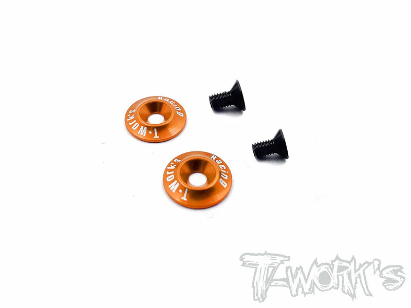 T-Work´s Aluminium Heckflügel Scheibe für 1/10 - Orange (2)
