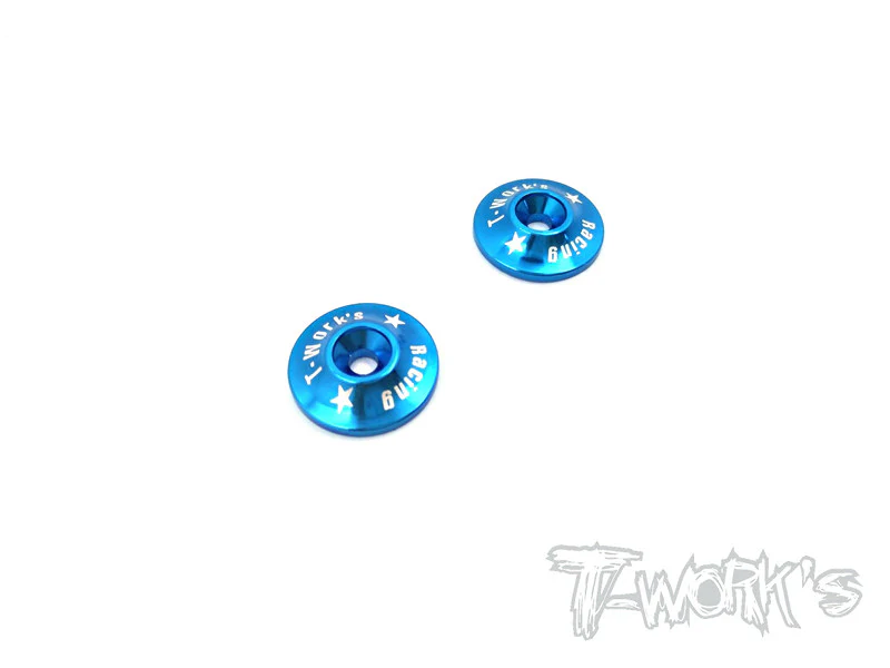 T-Work´s Aluminium Heckflügel Scheibe für 1/8 - Tamiya Blau (2)