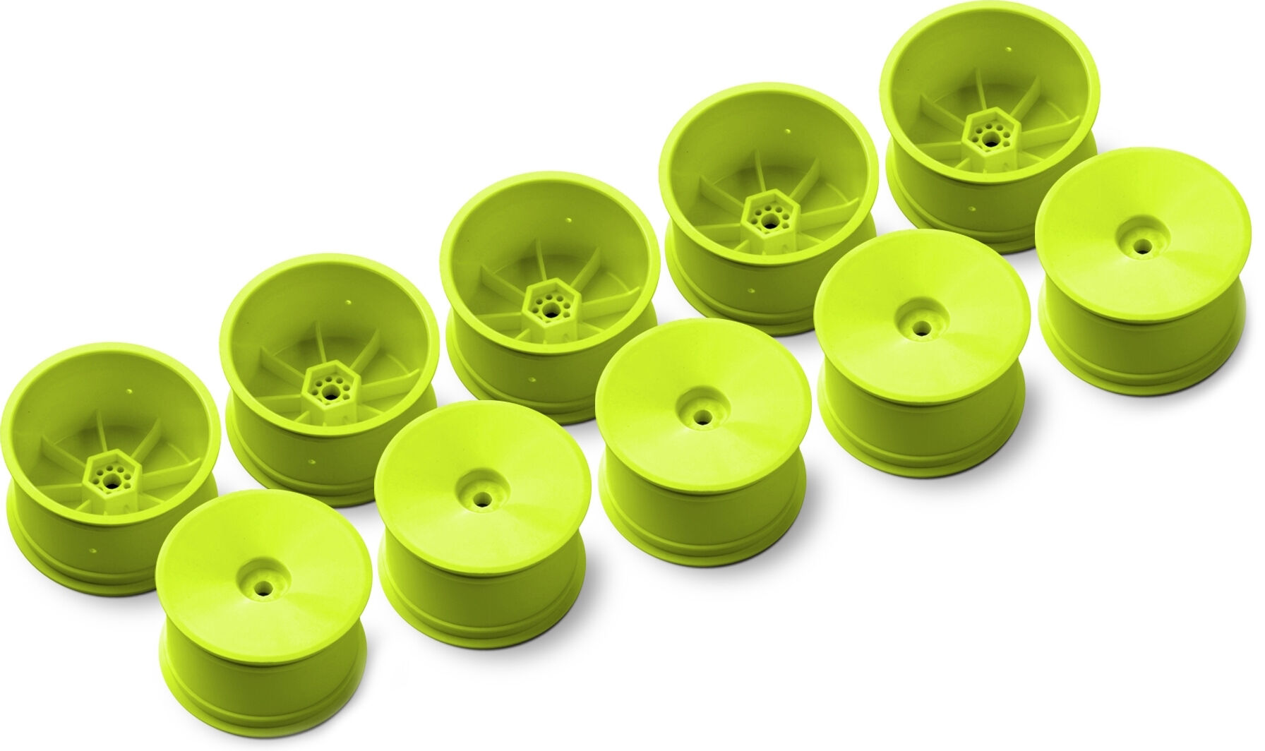XRAY 2WD/4WD Heck Felgen Aerodisk Hart 12mm Hex - Gelb (10)
