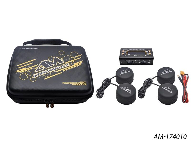 Arrowmax 1:10 Reifenheizdecken inkl. Tasche - Schwarz/Gold