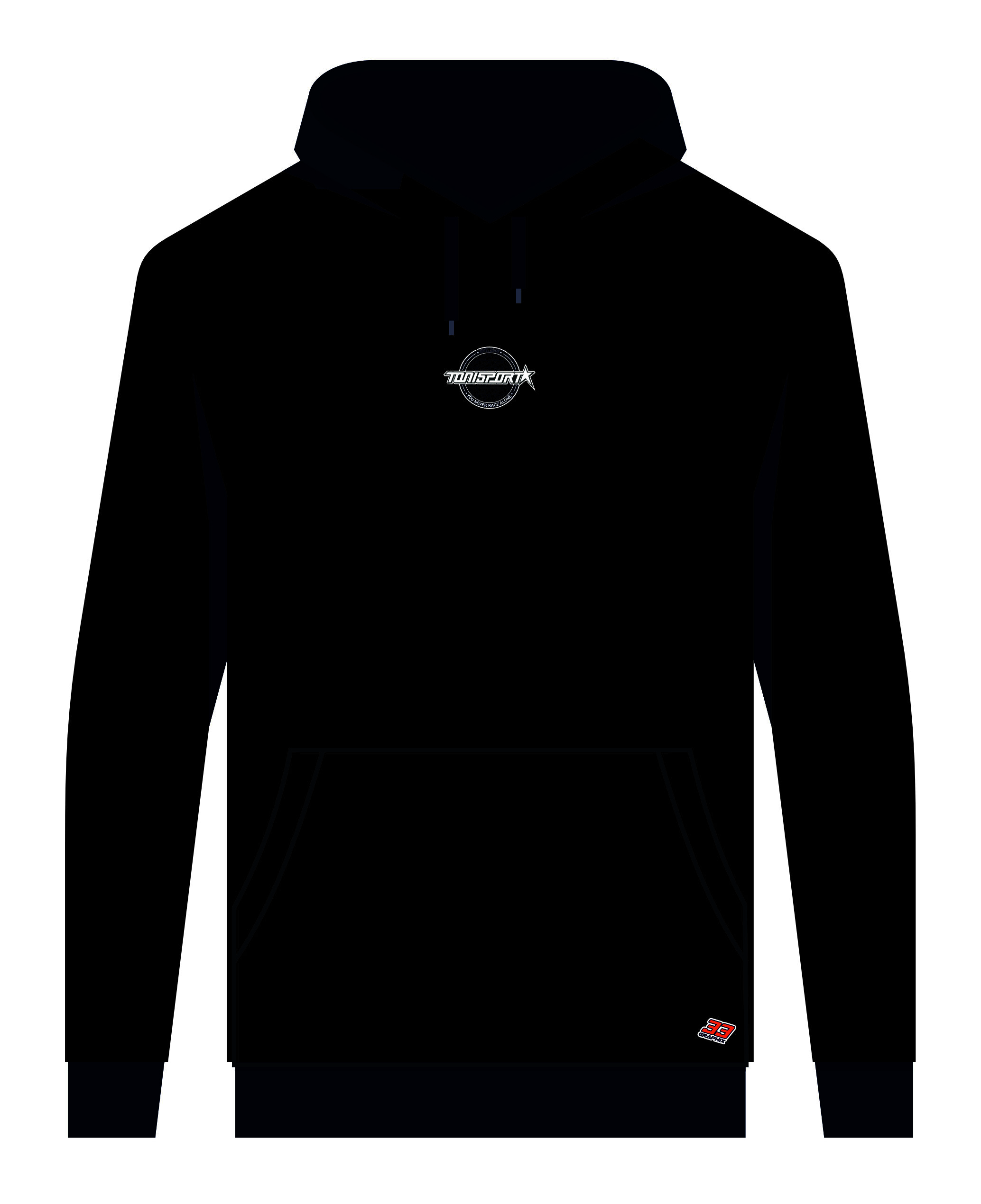 ToniSport Team Hoodie SMALL LOGO by 33Graphix - Schwarz