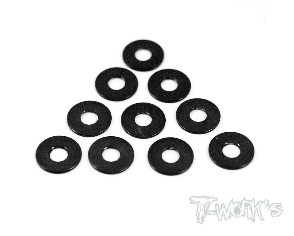 T-Work´s Aluminium Unterlegscheiben 3 x 7,8 x 0,5m - Schwarz (10)