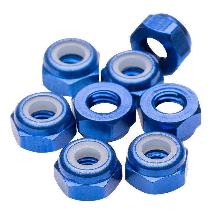 1up Racing M3 Premium Aluminum Locknuts - Dark Blue (8)