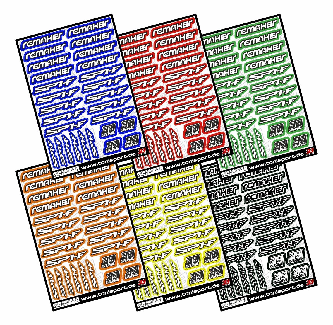 RC MAKER SP1-F Aufkleberbogen by 33Graphix DIN A5