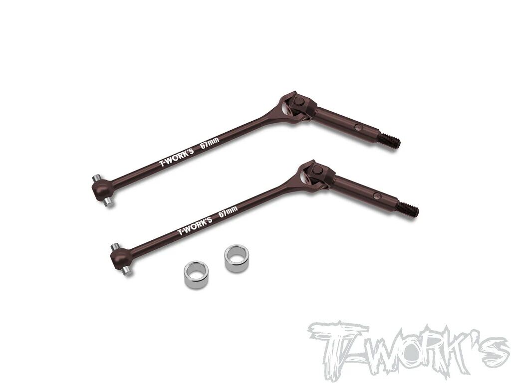 T-Work`s Stahl Universal Antriebswelen Hinten 67mm für Mugen Seiki MSB1 (2)