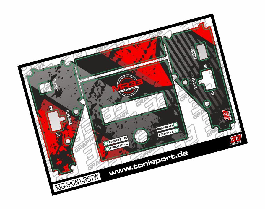 MR33 Tire Warmer Skin Sticker Sheet by 33Graphix | 33G-SKIN1-RSTW