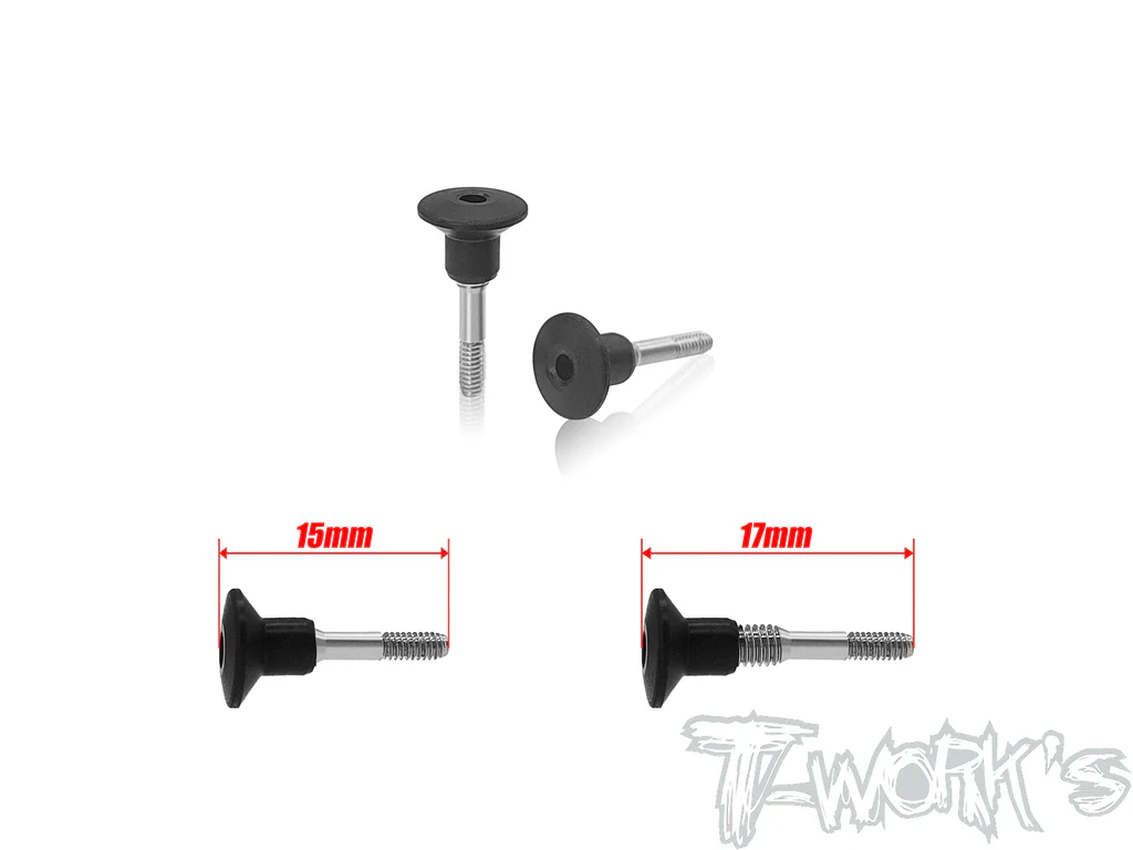 T-Work`s Titan Karosserie Stopper Schraube M2 x 15mm für Awesomatix, Yokomo (2)