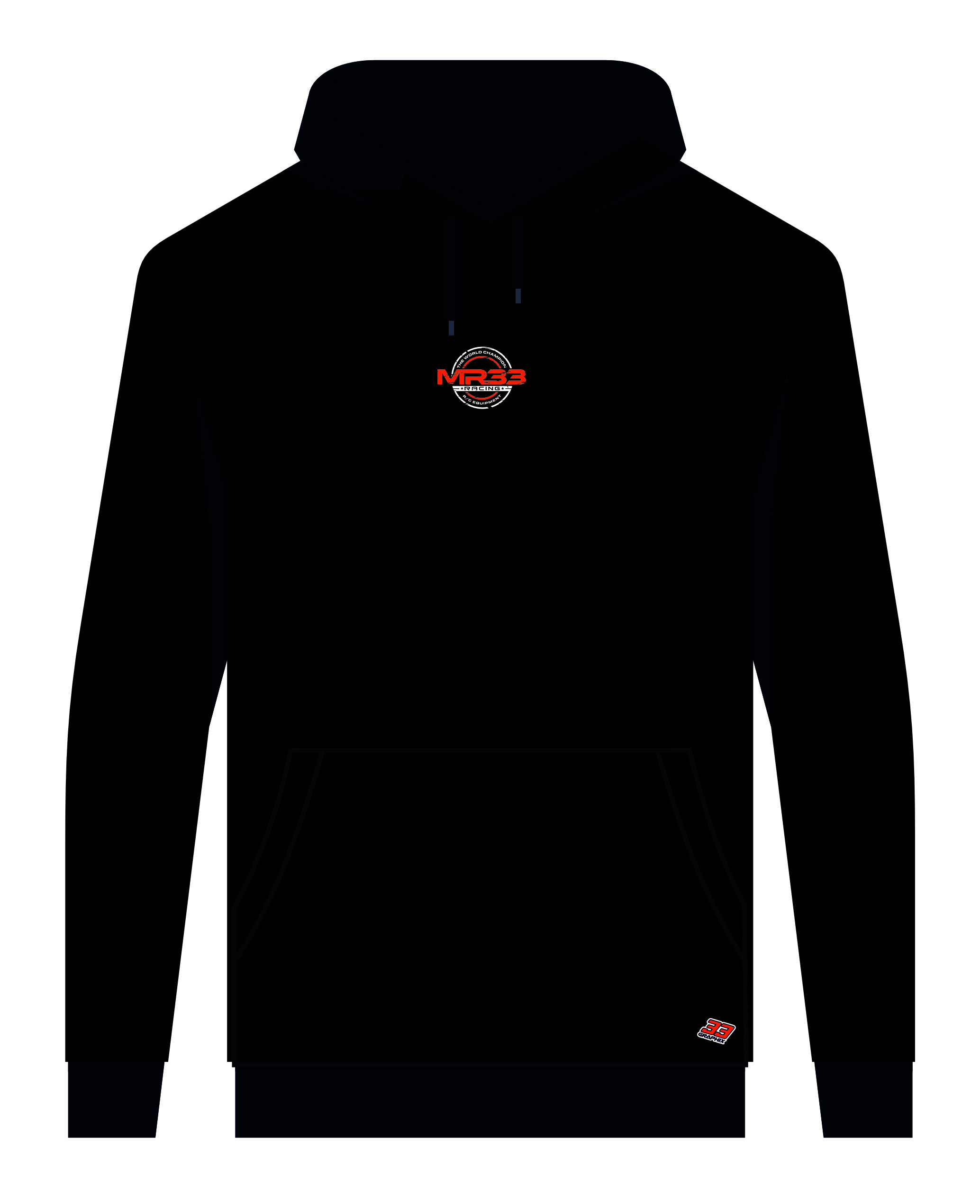 MR33 Team Hoodie SMALL LOGO by 33Graphix- Schwarz