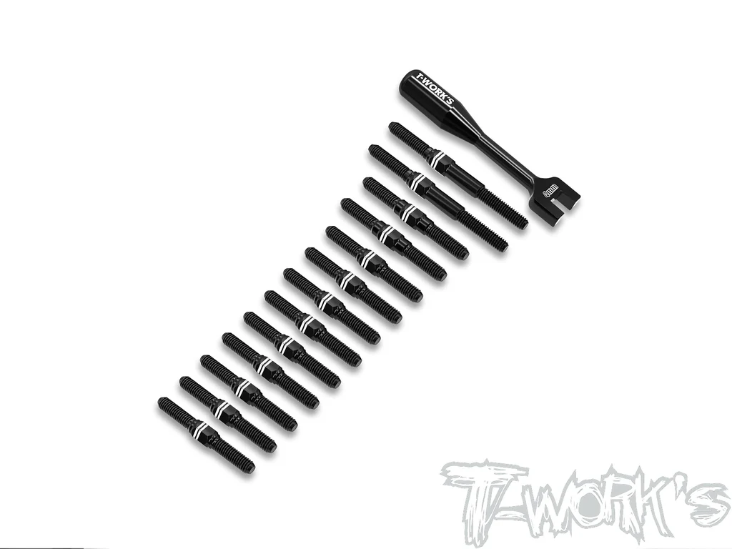 T-Work´s 64 Aluminium Gewinde-/Spurstangen Set für Xray X4-2025 - Schwarz