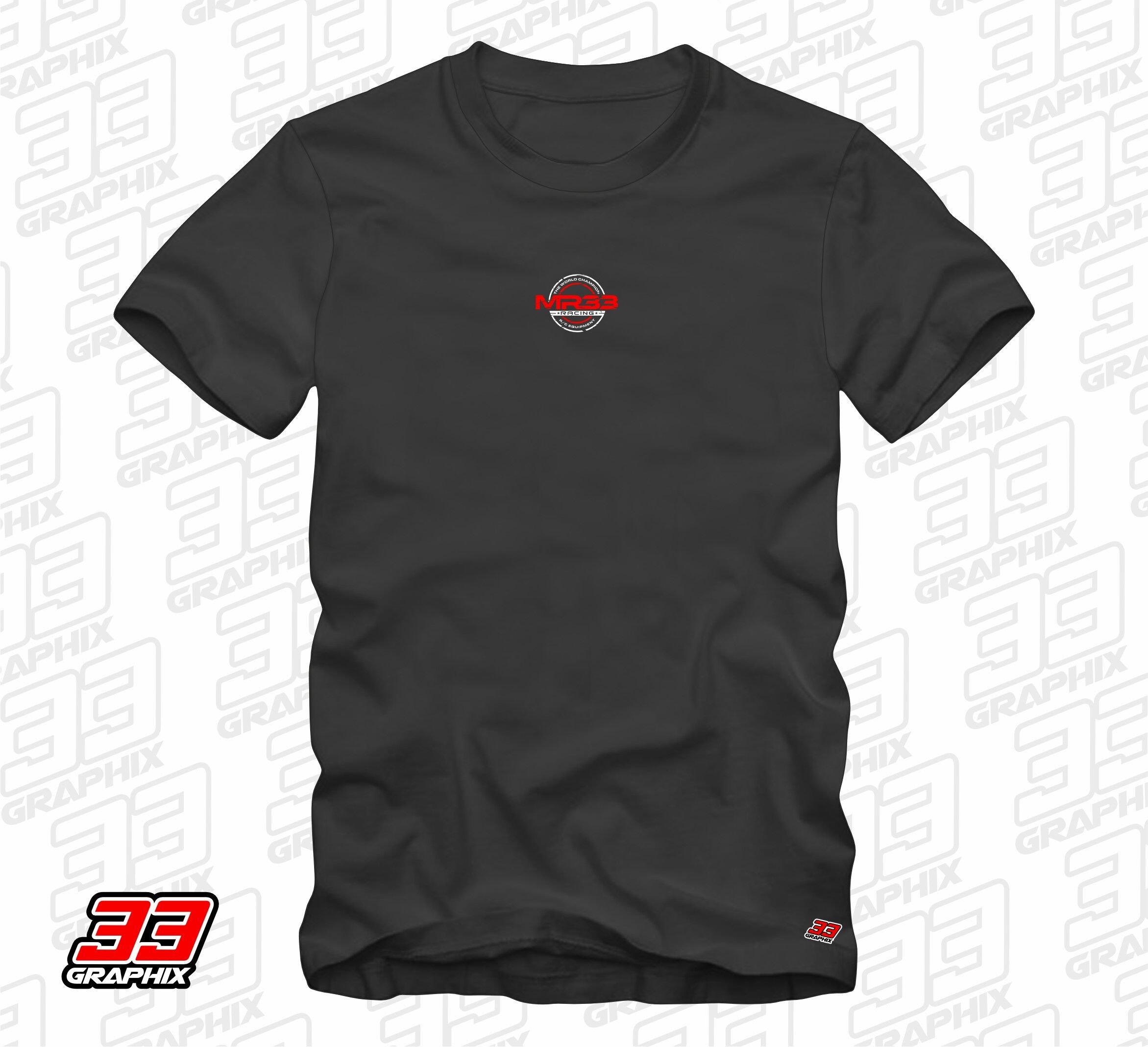 MR33 Team T-Shirt SMALL LOGO by 33Graphix - Schwarz