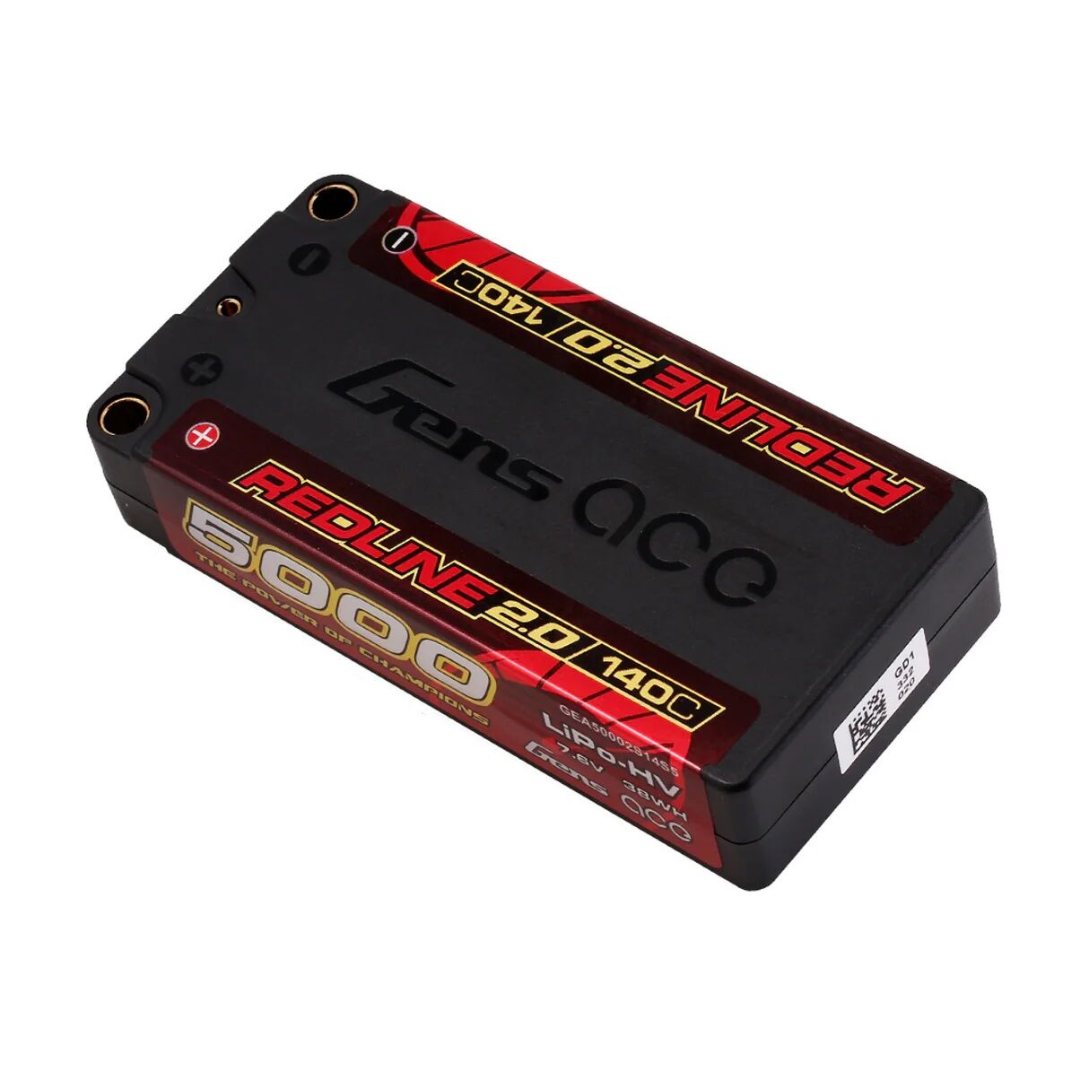 Gens ace Redline 2.0 5000mAh 7,6V 140C 2S1P HardCase HV LiPo Akku, 5mm Stecker