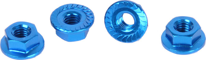 Core RC Aluminuium Radmutter M4 geriffelt - Blau (4)
