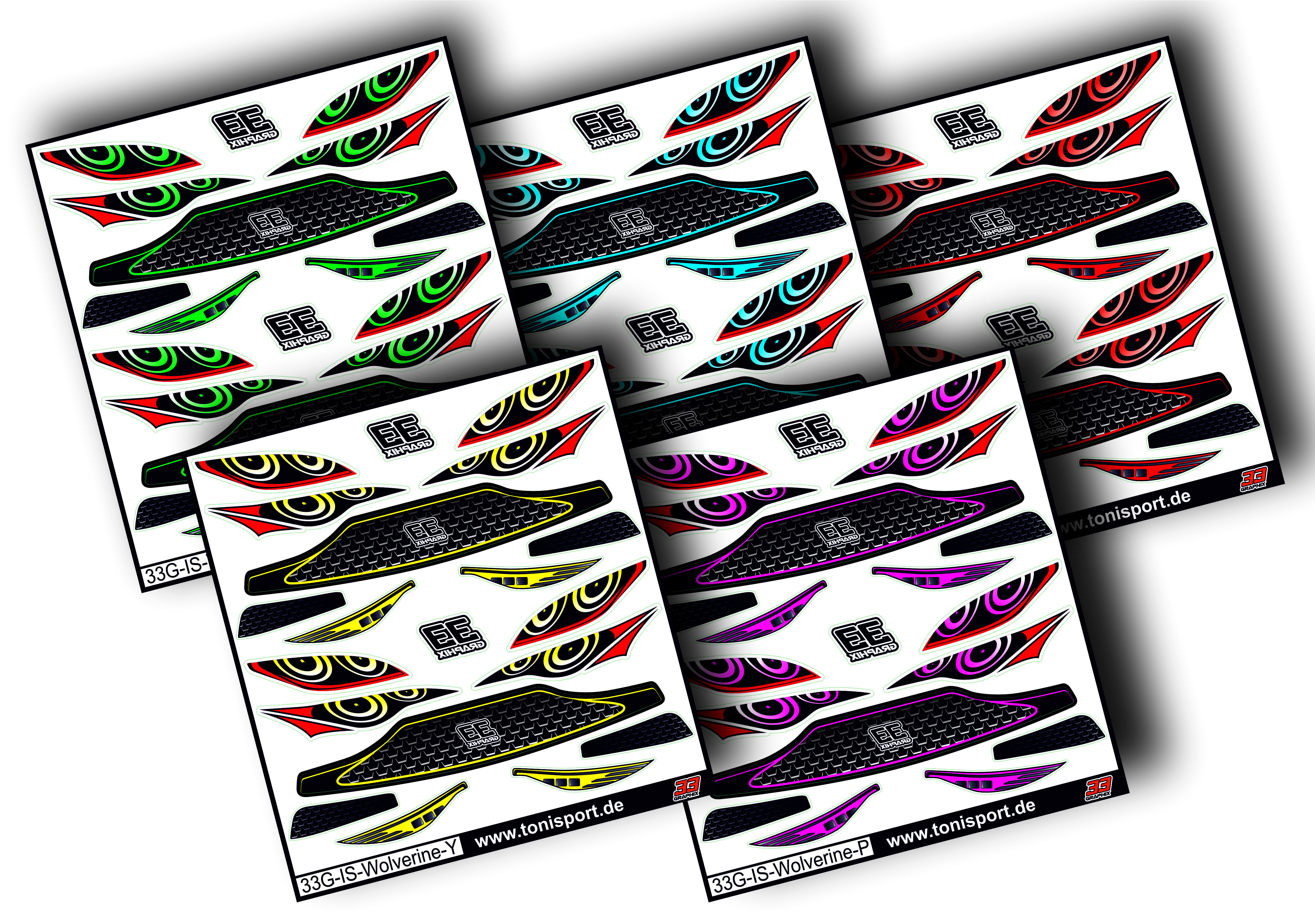 33Graphix Inside Scheinwerfer Aufkleber ZooRacing Wolverine MAX