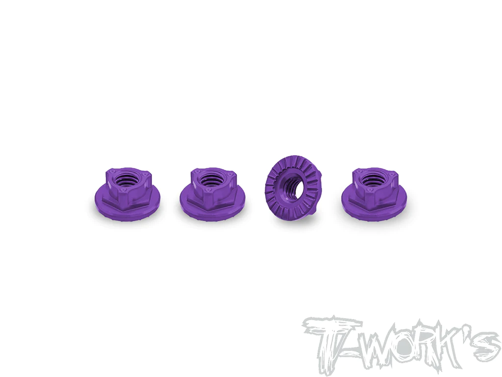 T-Work`s Aluminium Radmuttern M4 Selbstsichernd  - Lila (4)