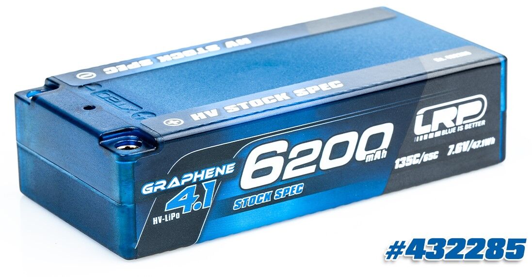 LRP Graphene-4.1 6200mAh 7.6V 135C/65C HV Stock Spec Shorty LiPo Battery - 224g