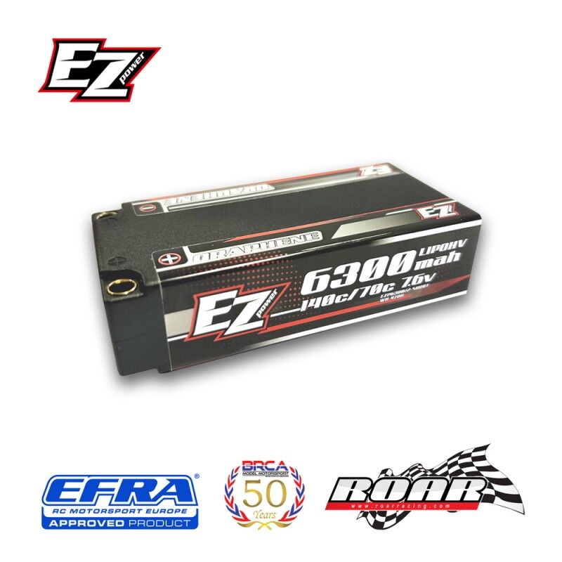 EZ Power HV Graphene Shorty LiPo Akku 6300mAh 7,6V 140/70C, 5mm - 218g