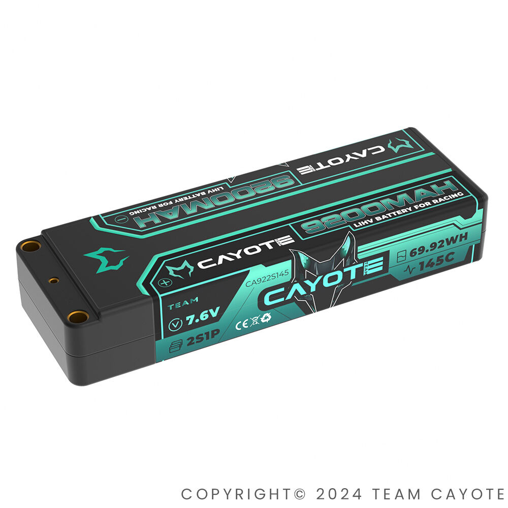 CAYOTE Racing 9200mAh 2S LiPo Battery 7,6V 145C 319g