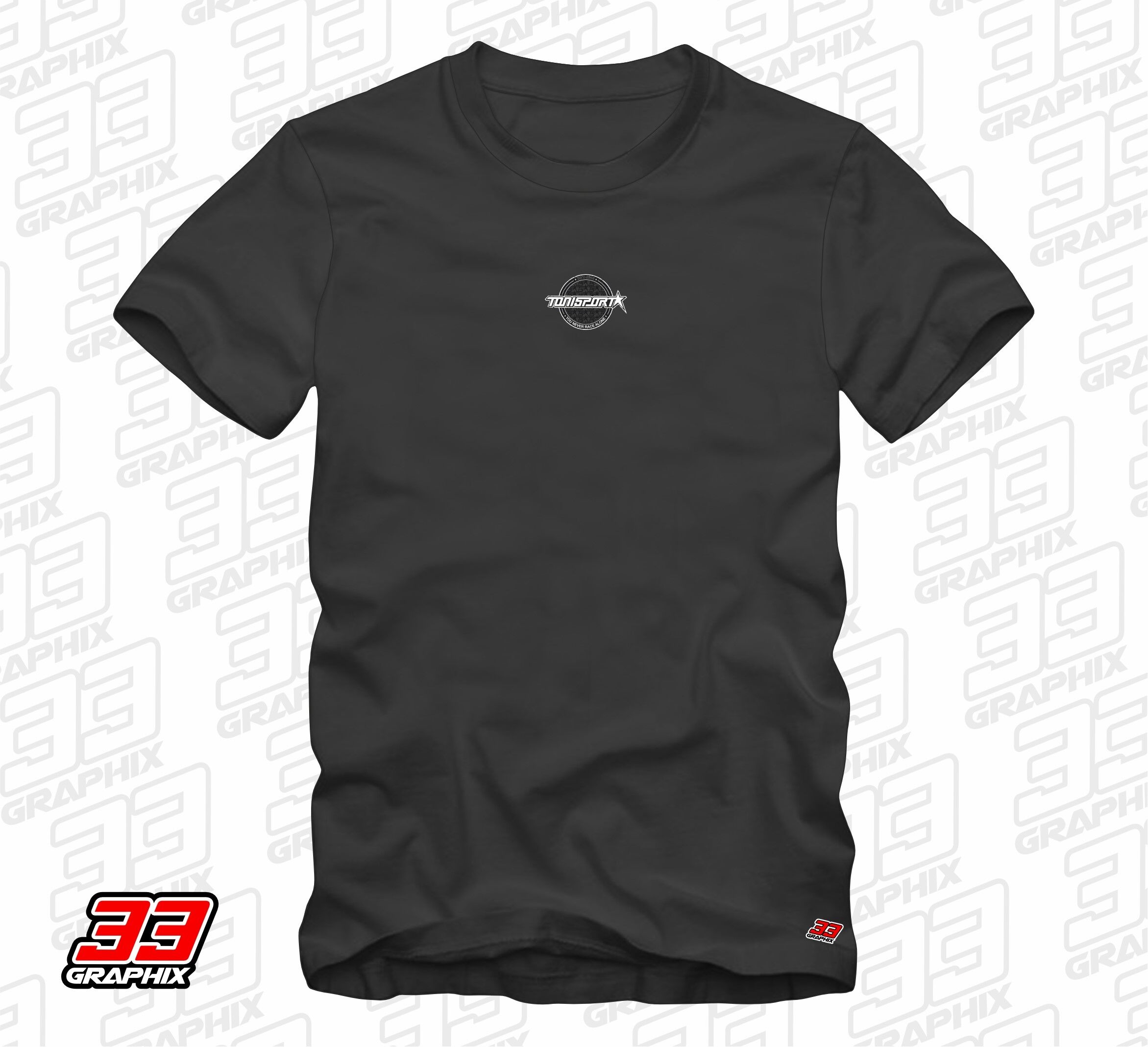 ToniSport Team T-Shirt SMALL LOGO by 33Graphix - Schwarz