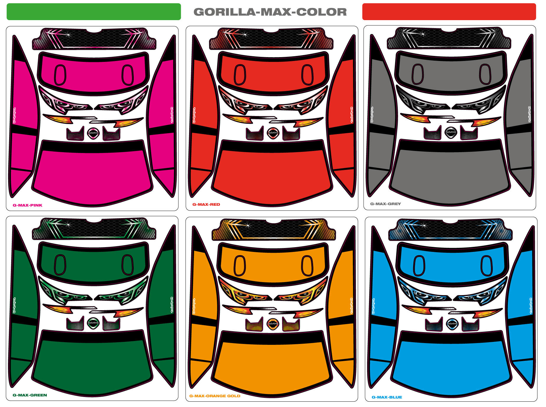 A-Paint Scheiben Aufkleber - ZooRacing Gorilla MAX (versch. Farben)