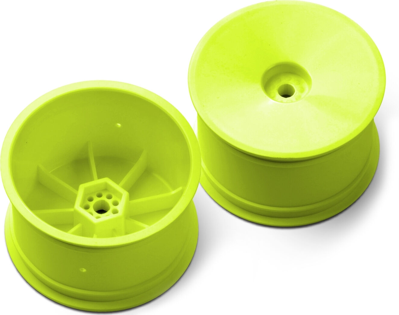 XRAY 2WD/4WD Heck Felgen Aerodisk 12mm Hex - Gelb (2)