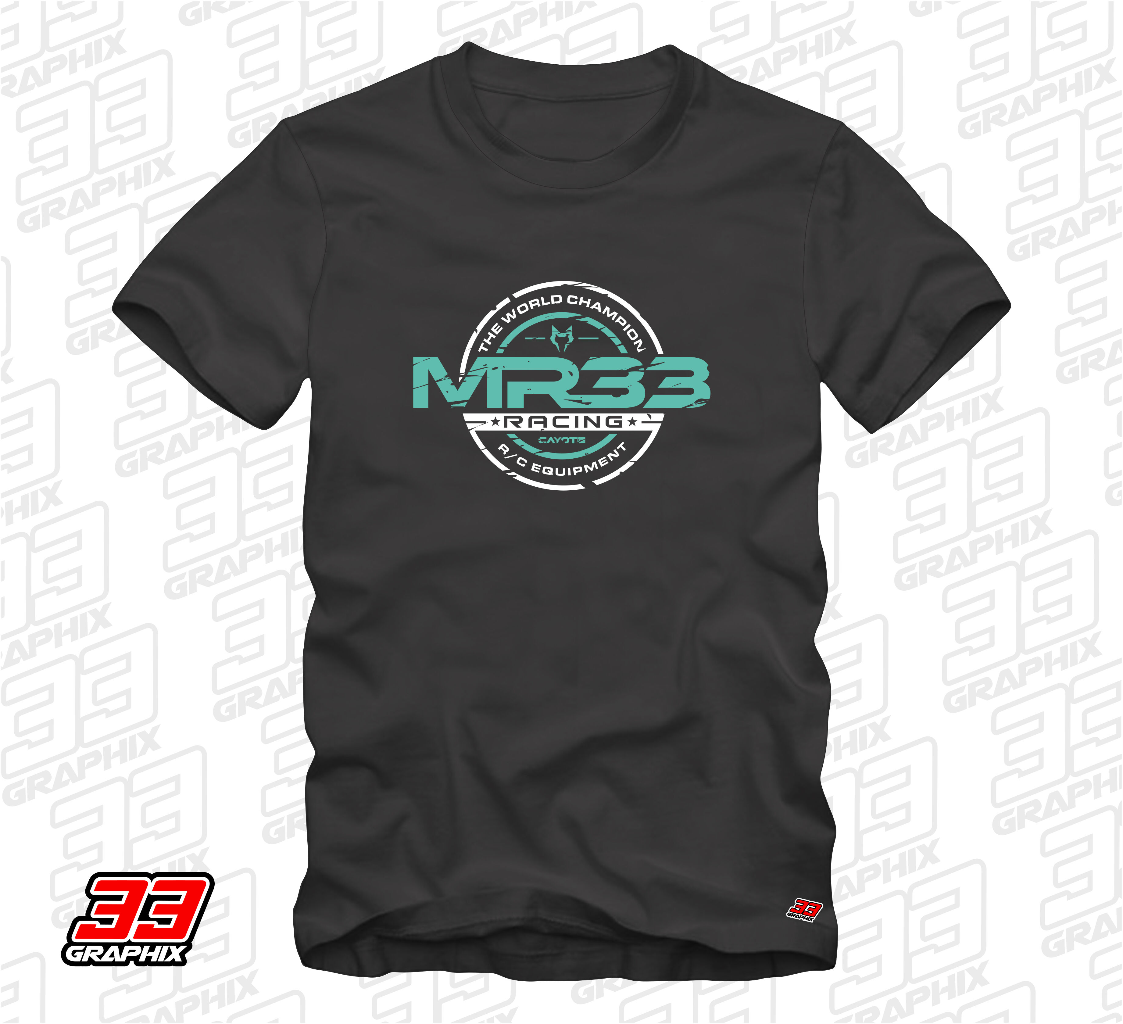 MR33 "goes CAYOTE" Team T-Shirt by 33Graphix - Schwarz
