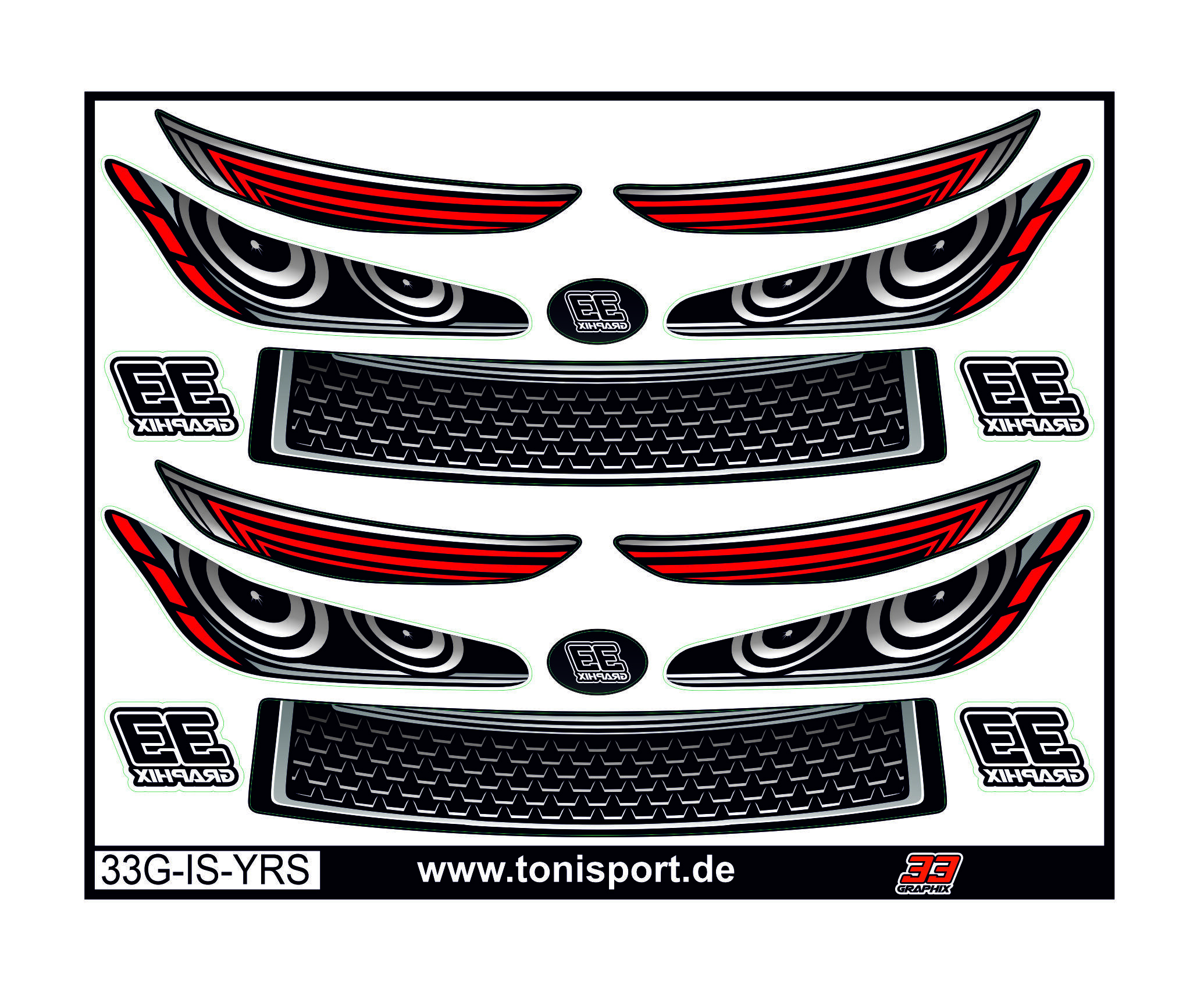 33Graphix Inside Headlight / Grill Sticker BLITZ YRS