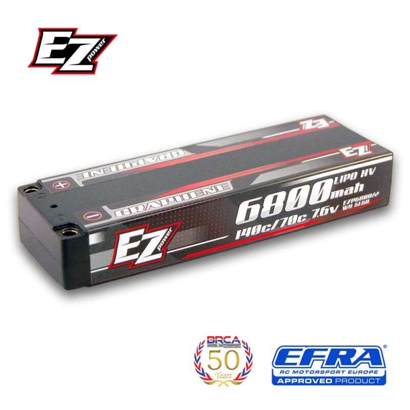 EZ Power HV Graphene LiPo Akku 6800 mAh 7,6V 1 40/70C, 5mm - 285g
