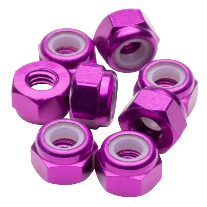 1up Racing M3 Premium Aluminum Locknuts - Purple (8)