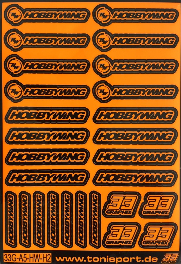 Hobbywing NEON Sticker Sheet by 33Graphix DIN A5 (Assorted Colors ...